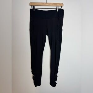 Lululemon Black Run Full Tilt Leggings Tights Ruched Ruffle Reflective 8